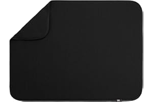 S&T INC. Abtropfmatte XL, hochabsorbierende Mikrofaser-Küchenmatte, Abtropfpads für Geschirr, Utensilien, Töpfe und Pfannen, extra groß 45,7 x 61 cm, schwarz