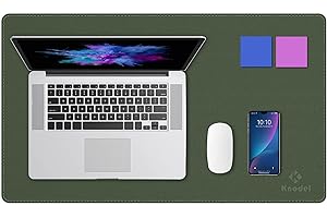K Knodel Schreibtischunterlage, 60cm x 35cm PVC-Leder Tischunterlage, Wasserdichte Laptop Unterlage für Büro (Dunkelgrün)