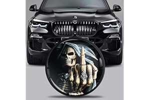 SkinoEu Emblemat kompatybilny z BMW 51767288752, średnica 82 mm, do maski/bagażnika, 1, 2, 3, 4, 5, 7, 8, X1, X2, X3, X4, X5, X6, X7, czaszka, czarna, EX 10