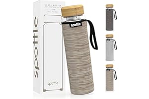 spottle Teeflasche mit sieb to go 1 Liter - Trinkflasche für Tee aus Glas in 500ml, 650ml, 1 l - Teekanne - Teezubereiter - Teebecher - Tea Bottle