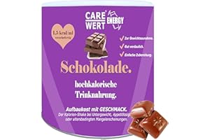 ‎CARE-WERT Zunehmen mit Care-Wert Energy ® hochkalorische Trinknahrung Schokolade 300g Pulver für 10 Trinkmahlzeiten a 200 ml, 3-4 kcal pro g, Weight Gainer, verschiedene Geschmackssorten verfügbar (Schokolade)