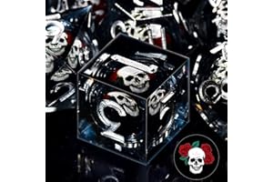 SIQUK 7 Piezas Juego de Dados Resina Dados D&D Dados de Núcleo Líquido Dados Poliédricos para Dungeons and Dragons DND RPG MTG