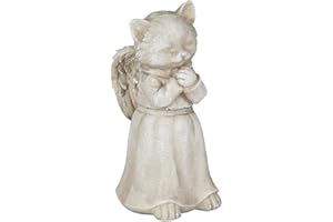 Relaxdays Placa Conmemorativa Gatos, Figura Decorativa Jardín, Piedra Funeraria para Gato Resistente a Intemperie, Crema