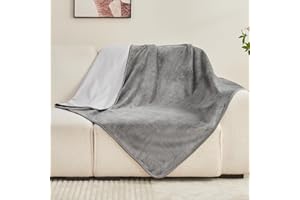 Yaning Waterproof Blanket 101x152cm for Adults, Reversible Waterproof Bed Cover for Dogs Cats Pets, Soft Leakproof Blanket for Bed Couch Sofa Furniture Protector, Grey/Light Grey