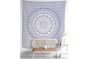 THE ART BOX Boho, decorazione per la casa, arazzo per camera da letto, soggiorno, mandala, decorazione da parete, camera da letto, decorazione estetica di Halloween, viola e blu, gemelli