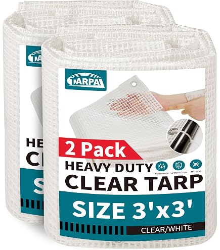 RAINDEWAY Small Tarps Heavy Duty Waterproof 10mm Thick Multi Purpose Poly Tarpaulin with Metal Eyelets and Reinforced Edges Silver/Brown 1.2m x 1.8m Pack of 3 RAINDEWAY Small Tarps Heavy Duty Waterproof 10mm Thick Multi Purpose Poly Tarpaulin with Metal Eyelets and Reinforced Edges Silver/Brown 1.2m x 1.8m Pack of 3