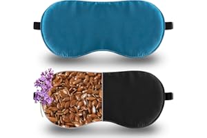‎BEEVINES Augenmaske bei Trockenen Augen, 2er-Pack 100% echte Reine Natürliche Wärme-Augenmaske, Geschwollene Augen, Beheizte, Beschwerte Augenmaske zum Schlafen mit Abnehmbaren Leinsamen-und Lavendel-Heizpads