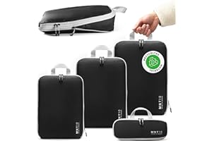 MNT10 Kostki do pakowania ze skompresowanymi materiałami wtórnymi S, M, L, XL I Organizator podróży z pętlą I Lekkie worki do kompresji na plecak.