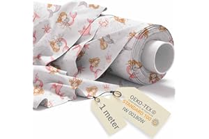 DreamRoots Tela algodon por metros diseños infantiles - Telas por metro niños - Telas costura, manualidades, cortinas, disfraz o tapizar 160cm x 1M