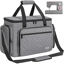 Elsjoy Naaimachinekoffer – Universele Draagtas – 43 X 23 X 32 Cm – Met Verwijderbare Vulling, Gaasvakken, Schouderriem En 3-vaks Voorvak – Past Op Singer, Brother, Janome