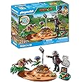 Playmobil 71526 Dinos: Stegosaurus Nest with Egg Thief, protecting dinosaur eggs from the Velociraptor, including net, measuring tape and camera, sustainable play sets suitable for children ages 4+