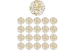 ZBHDEYG Lot de 20 Sets de Table Dorés Ronds en Feuille d'Or - Brillants et en Maille - Accessoires de Fête de Mariage et d'Anniversaire