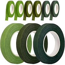 Ruban Fleuriste Vert Foncé - 3 Rouleaux De 12 Mm X 20 M, Neuf