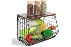 BATENGKEJI Cestas de Frutas Colgantes, Fruteros de Cocina Modernos, Cestas Organizador Frutas y Verduras Apilables y Montables en Pared con Colgador de Plátanos para Almacenar Snacks Cebollas Frutas