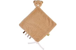 Nattou Grand Doudou Plat en Polyester, Ourson, Compagnon de Route dès la Naissance, 35 x 35 cm, Teddy, Marron Clair