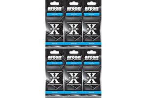 AREON X Désodorisant Voiture Neuve Odeur Neuf Senteur Rétroviseur Pendu Noir 2D (New Car Lot de 6)