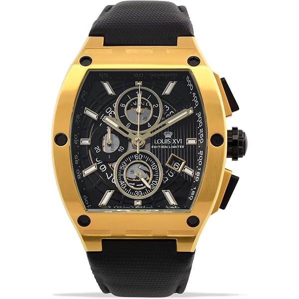 LOUIS XVI Majesté Iced Out, orologio da polso da uomo, cinturino in acciaio argento/oro, con diamanti CZ, cronografo, analogico, al quarzo, acciaio inossidabile, Iced Out Argento, Di luss