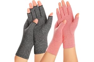 Zexhoor 2 Paar Arthritis Kompressionshandschuhe für Damen und Herren, Karpaltunnelschmerzlinderung, fingerlos für Tippen und tägliche Arbeit