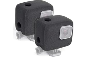 GEPULY Custodia antivento per GoPro Hero 7, 6, 5, nero, riduce il rumore del vento per una registrazione audio ottimale, confezione da 2