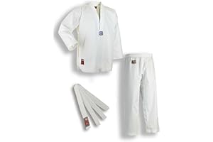 Ju-Sports Taekwondo Anzug Chagi weiß - Dobok für Kinder & Erwachsene inkl. weißem Gürtel, Schicke Ripp-Optik 100% Baumwolle, Grandioses Tragegefühl