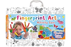 Bookoli - Fingerprint Art Activity Case - Fun Activity Set for Toddlers - Finger Painting Gift for Kids Aged 3 Years Plus - Finger Painting for Children - First Fingerpainting Kit with Giant Ink Pad
