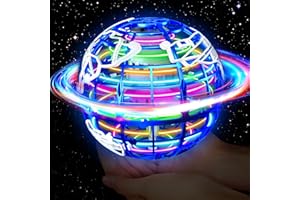 QEYIHO Fliegender Ball, Flying Magic Ball mit RGB Licht Magischer Boomerang Schwebender Hover Spinner Spielzeug Geschenke Toy für Kinder ab 6 8 10 Jungen Mädchen Indoor Outdoor Blau