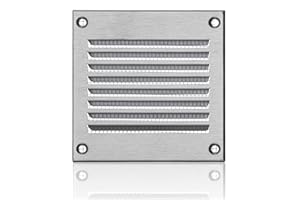 ABOUT VENT 100x100mm Grille de Ventilation en Acier Inoxydable avec Moustiquaire - Grilles d'aération Métallique