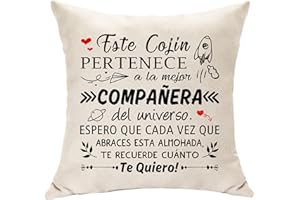 Hasodeo Regalos Compañera Funda de Cojín Regalos para Amigas Regalos Despedida Regalos Empresa Navidad Regalo Trabajo Regalo Cojín Decoración Regalos Colegas Personalizado (Compañera)