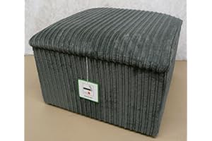mm08enn Large Storage Box/pouffe/footstool in Beige/Black/Brown/Grey in Jumbo Cord Fabric (Grey Jumbo, Medium Size 16"x16"x16")
