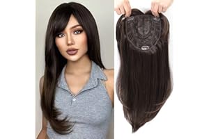 NEXYSHE Hair Toppers for Thinning Hair 18inch Hair Pieces for Women 6.5X6.5 Inch Hair Topper Adding Extra Hair Volume, Natural Straight Hair Piece Super Soft Feel Like Real Hair