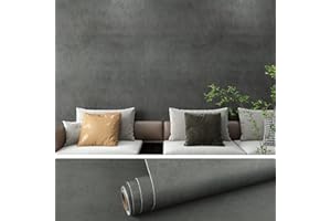 VEELIKE Carta da Parati Effetto Cemento Grigio Scuro Impermeabile 40cm x 300cm Piano di Lavoro Rimovibile Rivestimento in Vinile Autoadesivo Decorazione Domestica Stile Industriale Facile da Usare