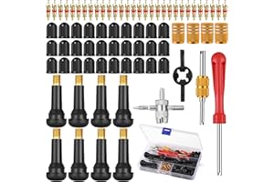 Sinofort 88 Piezas Herramientas de Las Válvulas de Los Neumáticos, Llave Obus Valvula Presta, Extractor Valvulas Neumaticos, Neumático Herramienta de Reparación para Bicicleta Coche Moto