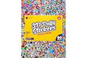 Purple Ladybug 1900 3D Aufkleber Kinder mit 80 Verschiedene Blätter von Cute Sticker Set - 3D Sticker Kinder - Mitgebsel Kindergeburtstag mit Dino Sticker, Tier, Blumen, Herz, Buchstaben und Mehr