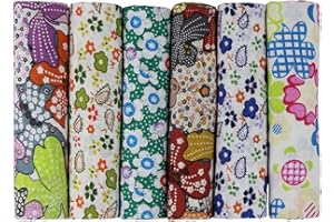 UOOOM 6pcs 50 x 50 cm patchwork cotone Tessuto DIY Handmade Quilting Tessuto motivi diversi (U-B901)