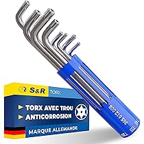 16 Pièces Avec Poignée En T Métrique Hexagonale Allen & Étoile Torx Clé