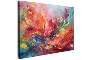 MuchoWow© Impression sur Toile Photo Peinture 70x50 cm Tableau Decoration Murale Chambre Salon Maison Deco Cuisine Peinture à l'huile - Art - Abstrait - Coloré