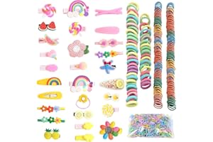 KEYRI 1178 Stück Geschenkset Haarschmuck Haarspangen Haarnadeln Set Kopfschmuck Licht Mehrfarbig Elastische Haargummis Pferdeschwanzhalter Haarnadeln Set Für Teenager Kleinkinder (Mehrfarbig)