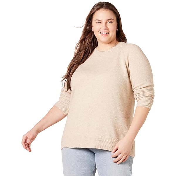 PrinStory Dames Ronde Hals Truien Casual Gebreide Trui Met Lange Mouwen Tops Voor Dames Zachte Truien, M