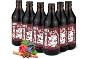 ‎ZWÖNITZER HANDWERKLICH GEBRAUT Brauerei Zwönitz Frucht Glühwein klein 6 x 330 ml/Glühwein rot aus Himbeeren, Heidelbeeren und Kirschen in schicker Flasche – Geschenkidee/kleine Glühweinflaschen/Fruchtwein