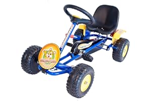 IBS Cadet Pedal Go-Kart for Kids Ages 3–5 – Adjustable Seat, Handbrake & Double Rear Brake – Steel Frame Go-Kart with Mudguards, Imitation Exhaust & Racing Design – Unisex Starter Kart