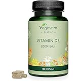 Vitamina D3 Vegavero® | 2000 UI (50 mcg) | VEGAN: da Alghe | Senza Additivi Artificiali | Colecalciferolo per Ossa, Denti & D