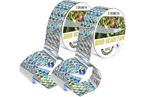 KOKMEYA Bird Scare Tapes 295FT*2 Reflective Flash Tape for Birds, Bird Scare Device Double Side Ribbon Scare Birds Away for House, Garden, Yard, Orchard, Patio, Outdoor
