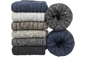YSENSE BEAU 6 paires Chaussettes Homme Hiver en Mérinos Laine Chaude Épaisses Douces Coton Chaudes Classiques Chaussettes