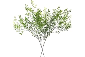 Dremisland 2 szt. sztucznych łodyg zieleni, gałęzie Nandina do wazonu, wysokie, sztuczne łodygi roślin, sztuczne liście bambusa, zielone krzewy, sztuczne rośliny do sklepu, ogrodu, biura, dekoracji