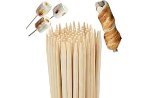 Relaxdays Brochetas Madera Bambú, Set de 200, Pinchos Barbacoa, 90 cm, Palitos Aperitivos Largos, 5 mm, Marrón Natural