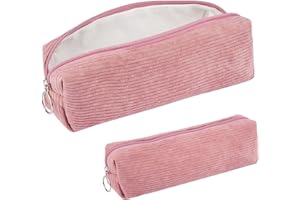 HOPTON Cute Pencil Case, Corduroy Aesthetic Pencil Case for Girls Boys, Pen Pouch, Pencilcase，Simple Stationery Pen Case, Makeup Bag, Portable Pencil Pouch, Pencil Cases for Women Teenage College Exams
