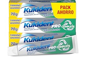 Kukident Pro Complete Crema Adesiva per Protesi Dentali, Neutro, Confezione da 3
