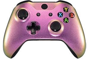 eXtremeRate Red and Gold Chameleon Front Housing Shell Faceplate for Xbox One X & One S Controller