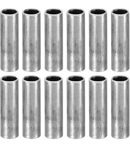 PATIKIL Spacer Acciaio M10, 6pz Spacer Metallo Acciaio 10.1mm Id X 12mm Od X 24mm L Spacer Acciaio Carbonio Vite Standoff Rotondo Per Bulloni A 2/5in O M10