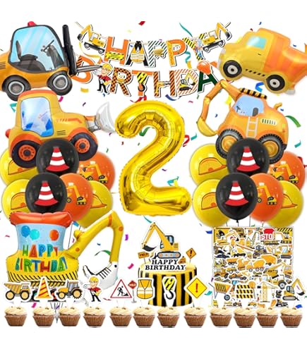 Bouwplaatsfeestservies, kinderverjaardag, graafmachine, bouwplaats, party, decoratie, papieren borden, papieren bekers, servetten, rietjes, set voor jongens, verjaardagsdecoratie, 100 stuks